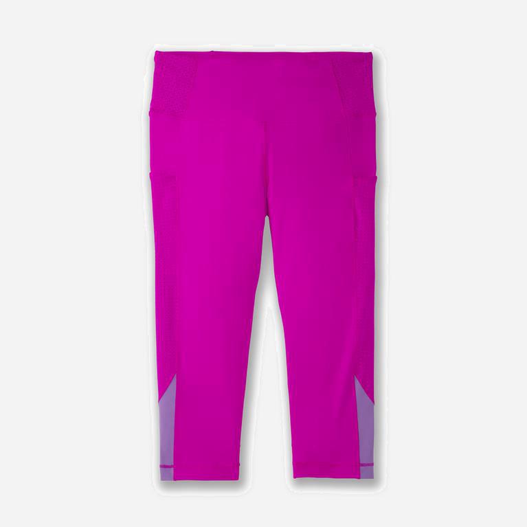 Brooks Method 1/2 Crop Running Leggings Dame Nettbutikk - Magenta - Norge (TMK715836)